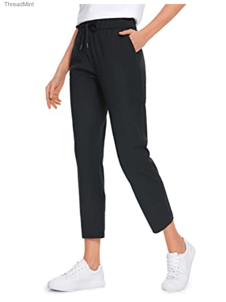 4-Way Stretch Cropped Pants 25" Golf Casual Workout Pockets